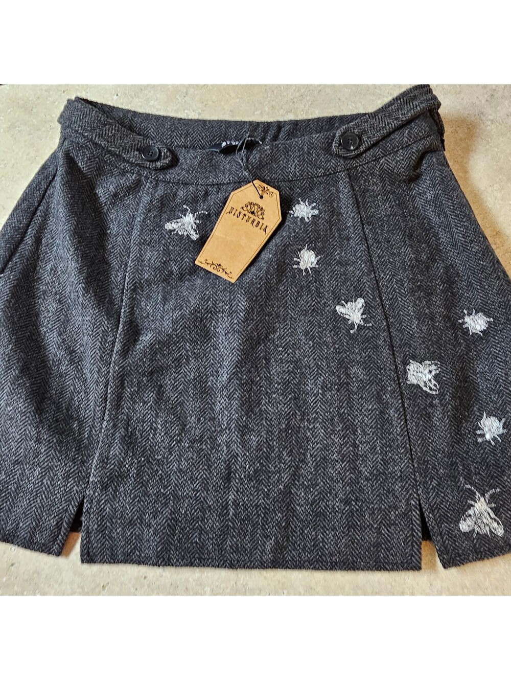Disturbia Chrysina Beetle Sequin Embellished Pleated Mini Skirt